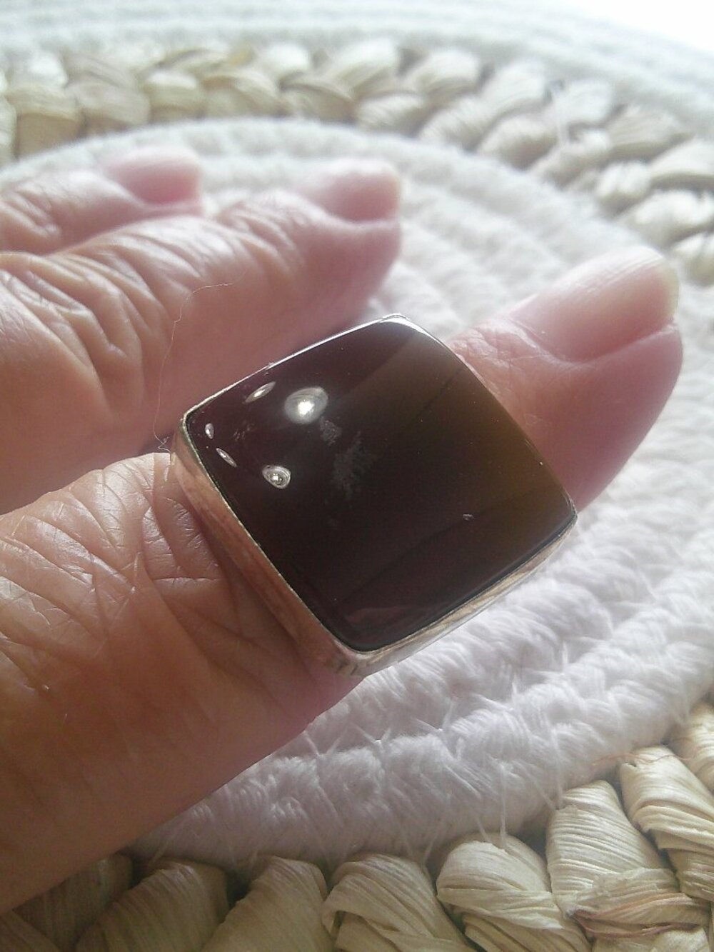 Natural MOOKAITE Handmade Sterling 925 Ring Size 8 #276F